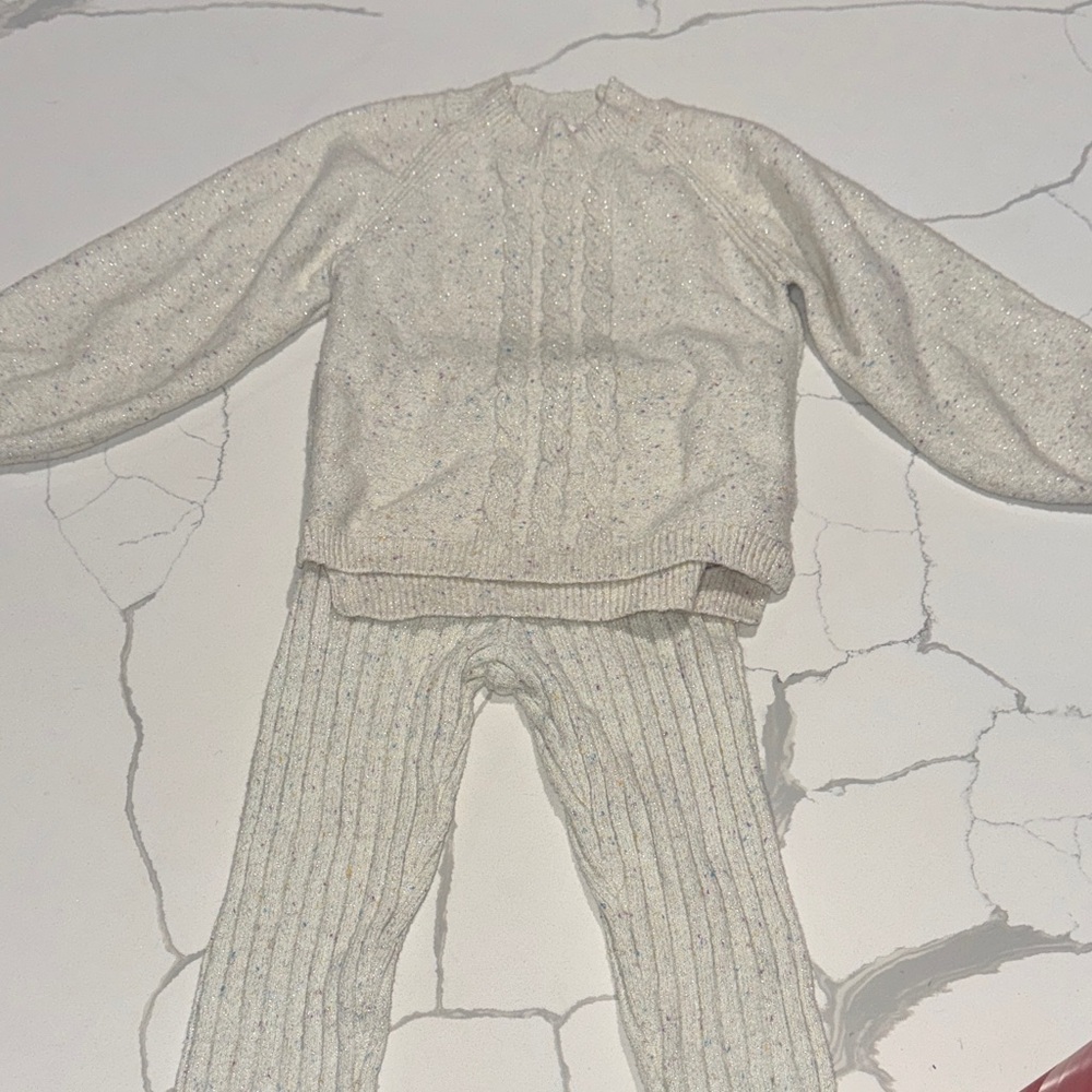 Cat and Jack Knit Cozy Glitter Sweater and Leggings 4T